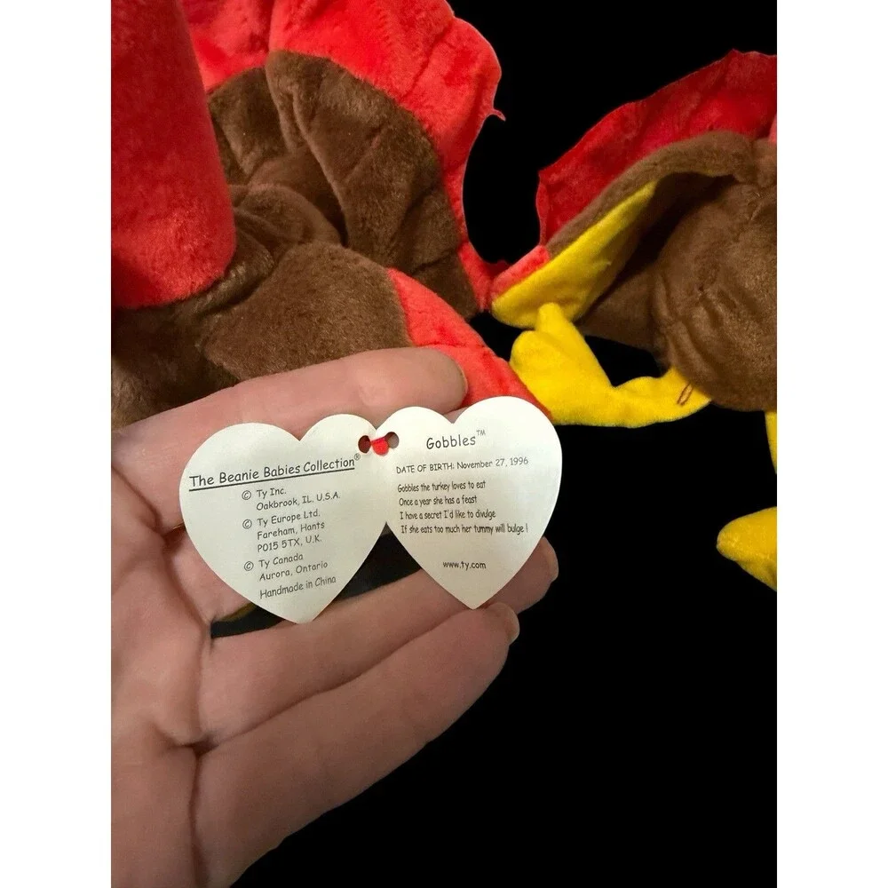 2 TY Beanie Babies – GOBBLES the Turkey (5.5 in) With Hang Tags Retired